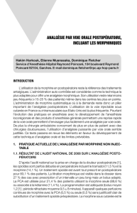 analgésie par voie orale postopératoire, incluant les