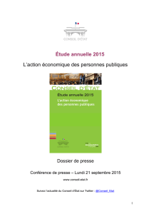 Étude annuelle 2015 L`action économique des