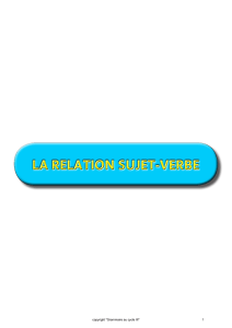 la relation sujet-verbe
