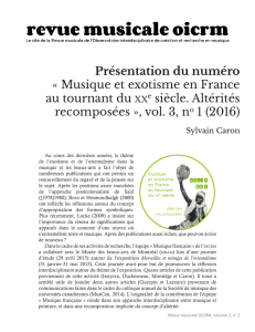 Présentation du numéro « Musique et exotisme en France au