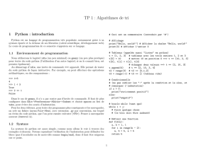 TP 1 : Algorithmes de tri
