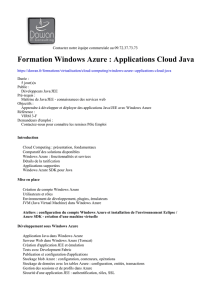 Formation Windows Azure : Applications Cloud Java à Nantes, à
