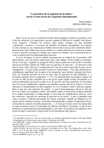 savoir et non-savoir de l`expertise internationale1