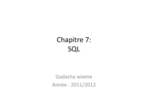 Chapitre 7: SQL