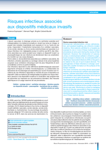 Risques infectieux associés aux dispositifs médicaux