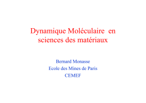 Dynamique Moléculaire en sciences des matériaux - mms2
