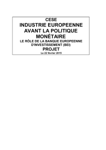 industrie europeenne avant la politique monétaire