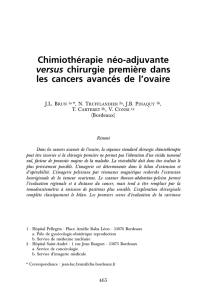 Chimiothérapie néo-adjuvante versus chirurgie première