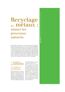 Recyclage des métaux : mimer les processus naturels
