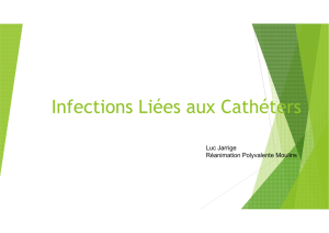 Prise en charge des infections sur cathéters - CClin Sud-Est