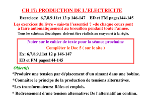 CH 17: PRODUCTION DE L`ELECTRICITE