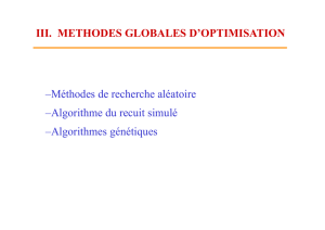 III. METHODES GLOBALES D`OPTIMISATION