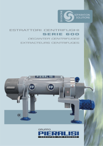 Estrattori centrifughi Pieralisi Serie 600