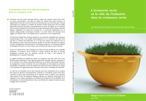 L`économie verte et le rôle de l`industrie dans la croissance verte