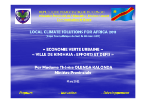 VILLE DE KINSHASA - Local Climate Solutions for Africa