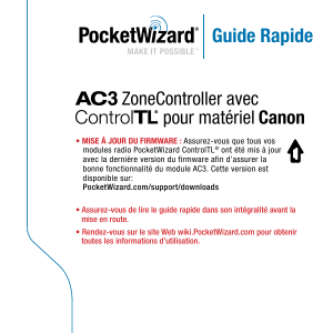 Guide Rapide - PocketWizard