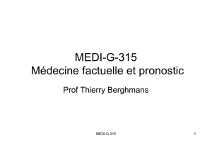 MEDI-G-315 Médecine factuelle et pronostic