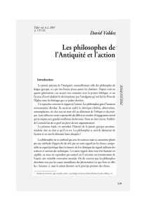 Les philosophes de l`Antiquité et l`action