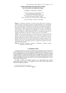 Analyse dynamique des générateurs éoliens lors d`un creux de