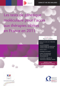 Les tests de génétique moléculaire pour l`accès aux thérapies