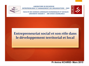 L`entrepreneuriat social au Maroc et son rôle dans le