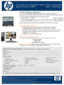 PC Portable HP professionnel: jusqu`à 250€ ht remboursés