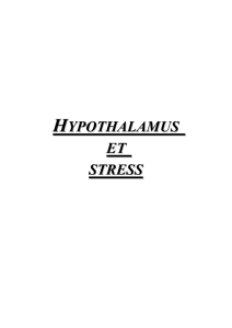 hypothalamus et stress - master bgstu bordeaux i