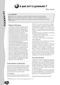 1 À quoi sert la grammaire ?