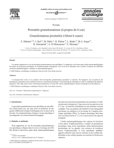 Prostatite granulomateuse (à propos de 6 cas) Granulomatous
