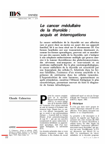 Le cancer médullaire de la thyroïde : acquis et - iPubli