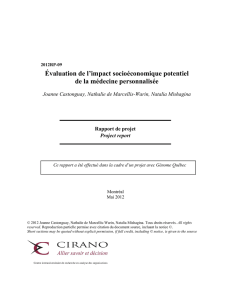 Évaluation de l`impact socioéconomique potentiel de la