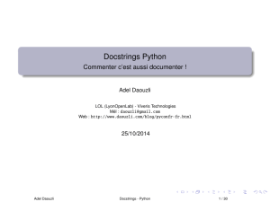 Docstrings Python - Commenter c`est aussi documenter !