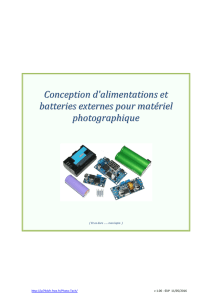 Conception d`alimentations et batteries externes pour matériel