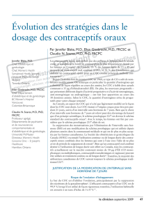 Évolution des stratégies dans le dosage des contraceptifs oraux