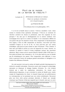 PEUT- ON SE PASSER DE LA NOTION DE FINALITÉ ?