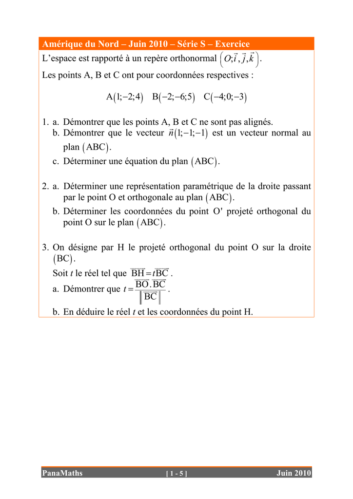 Exercice 1 Panamaths