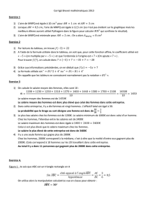 Corrigé Brevet mathématiques 2013 Exercice 1 1) L`aire de MNPQ