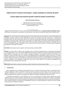 Capital social et croissance économique : analyse empirique sur