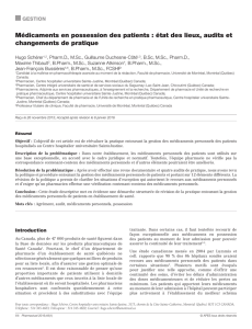 Médicaments en possession des patients : état des lieux, audits et