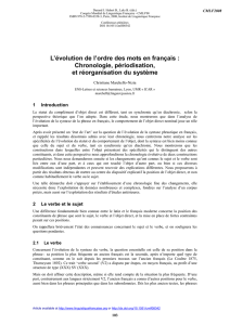 L`évolution de l`ordre des mots en français : Chronologie