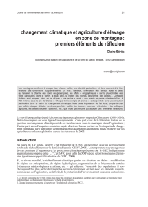 Changement climatique et agriculture d`élevage en zone de montagne