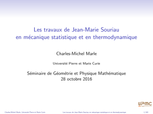 Les travaux de Jean-Marie Souriau en mécanique statistique et en