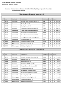 Liste des matières du semestre 1 Liste des matières - E