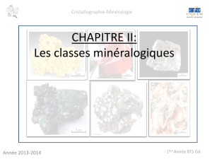 CHAPITRE II: Les classes minéralogiques