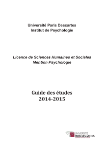 Guide des études licence Psychologie 2014-2015