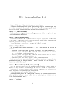TD 4 - Quelques algorithmes de tri