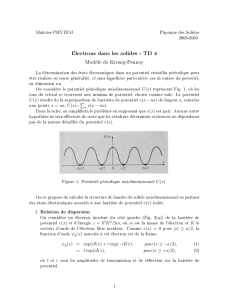 Electrons dans les solides - TD 4