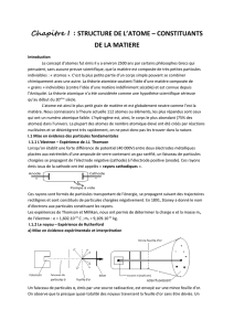 Chapitre I : STRUCTURE DE L`ATOME - Sen