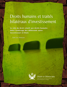 Droits humains et traités bilatéraux d`investissement