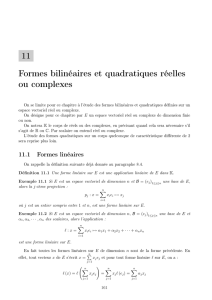11 Formes bilinéaires et quadratiques réelles ou complexes